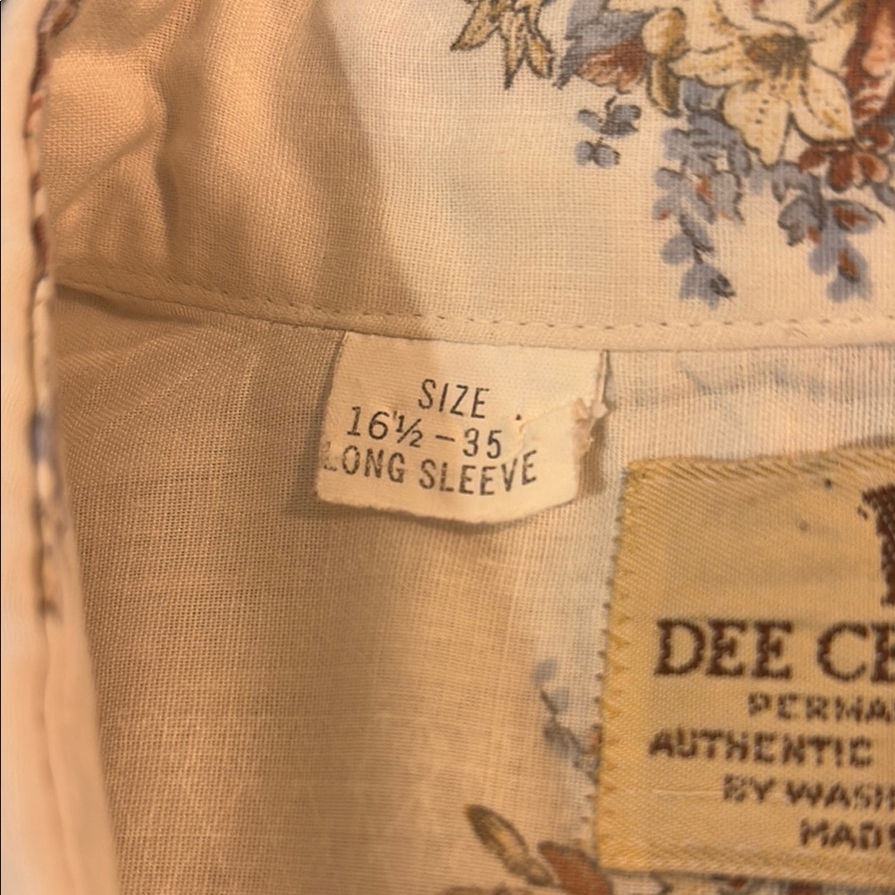 Off White Vintage Rustic Floral Print Western Shirt - Picture 11 of 15